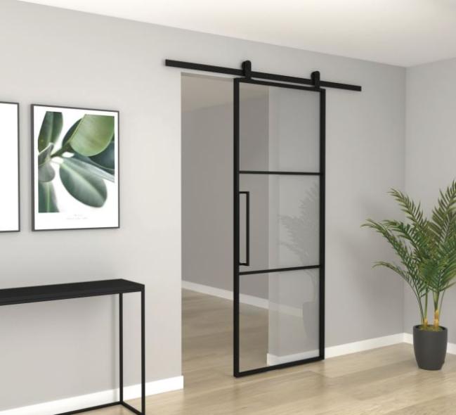 Loft-Tür Montage auf industriellen Laufrollen