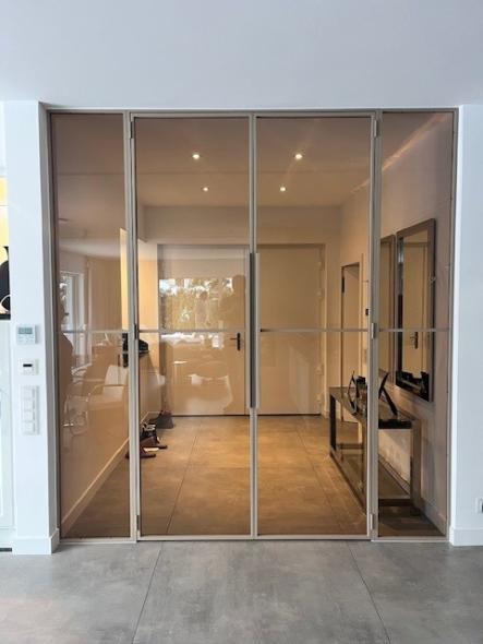 Glastyp: ESG Float 6mm ANTISOL Grau Rahmenfarbe: RAL nach Wahl ( 1019 )