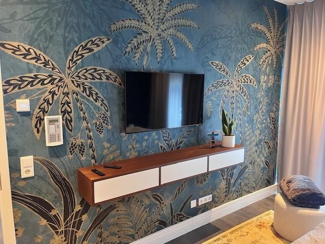 Schlafzimmer Wandgestaltung Tapete Möbel 